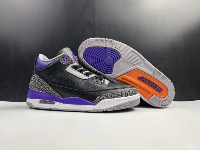 Rep TBK Jordan Purple 3 CT8532 050 Retro Court Black Air 0712